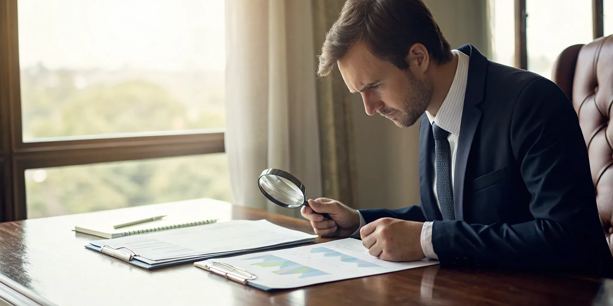 Investor reviewing fixed income investment data.