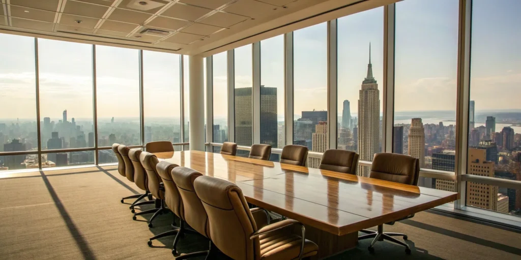 Boardroom meeting at one of the top institutional investment firms.