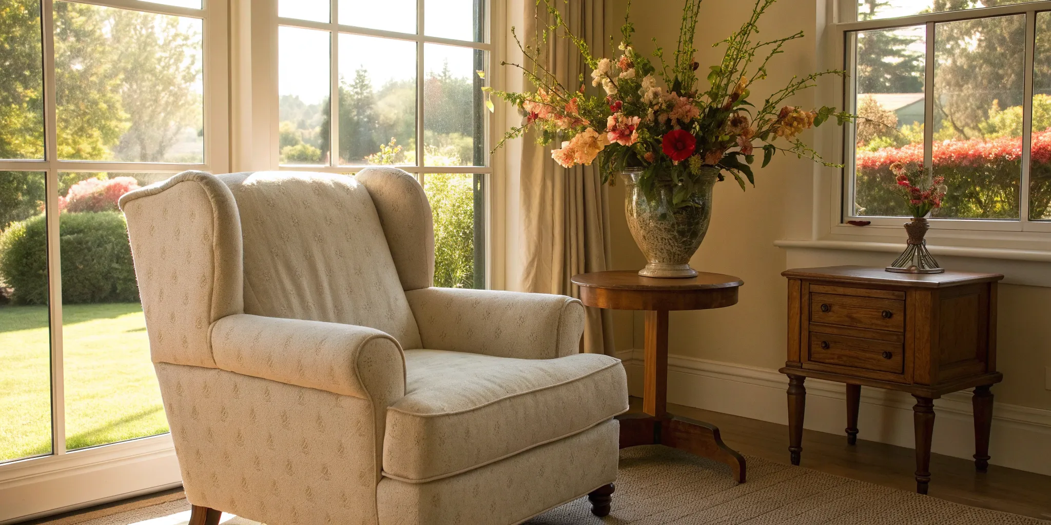 A peaceful living room scene made possible by retirement income planning services.