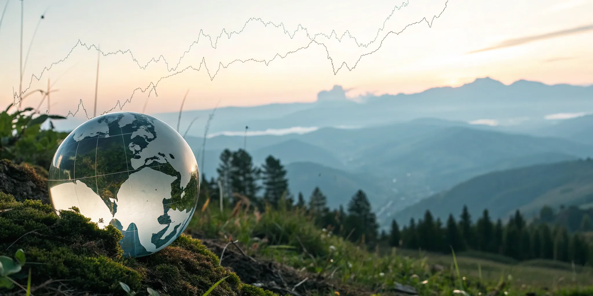 A glass globe with financial data, showing how global tactical asset allocation funds work.