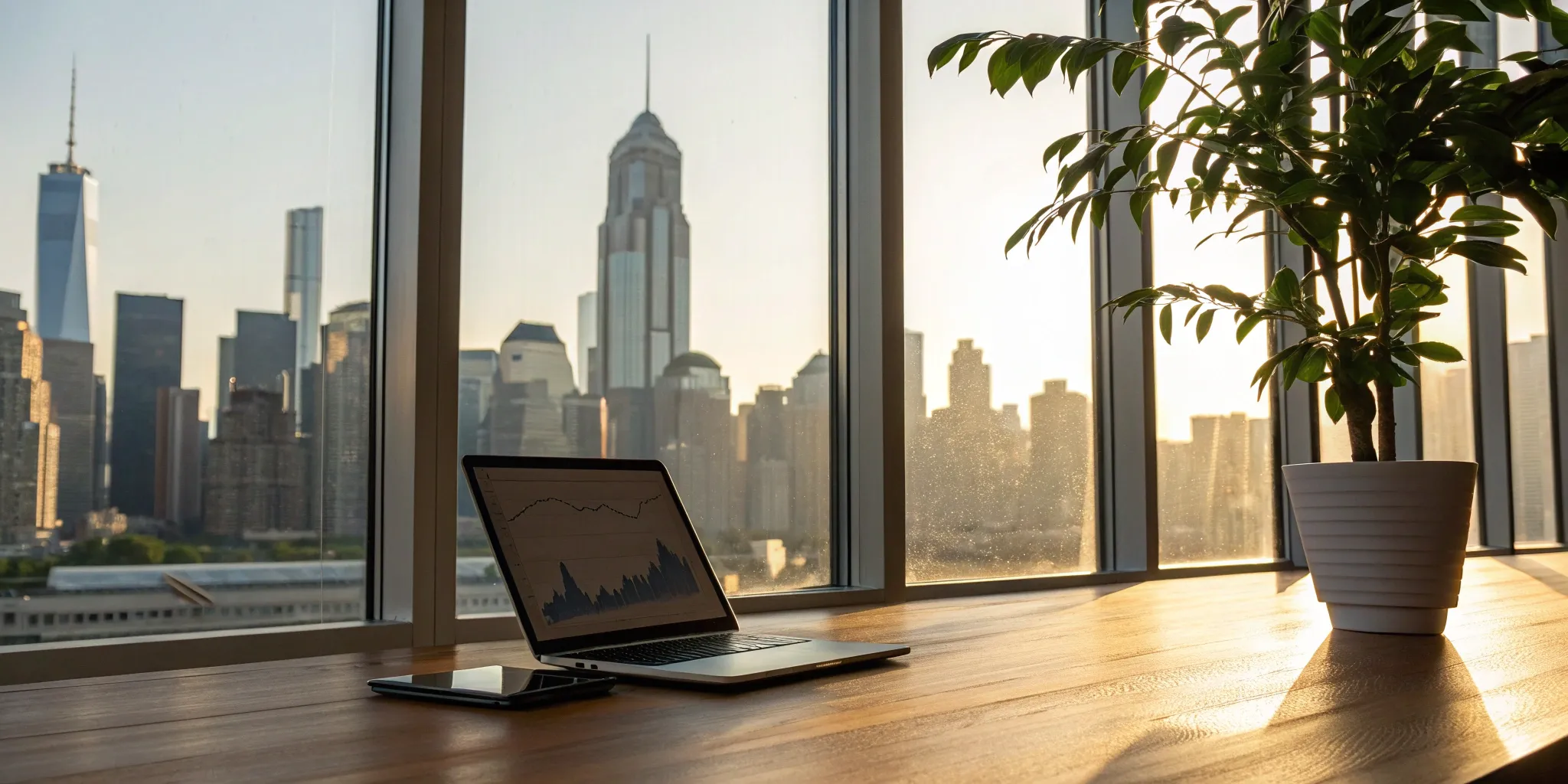A laptop displaying charts for choosing an investment solutions provider.