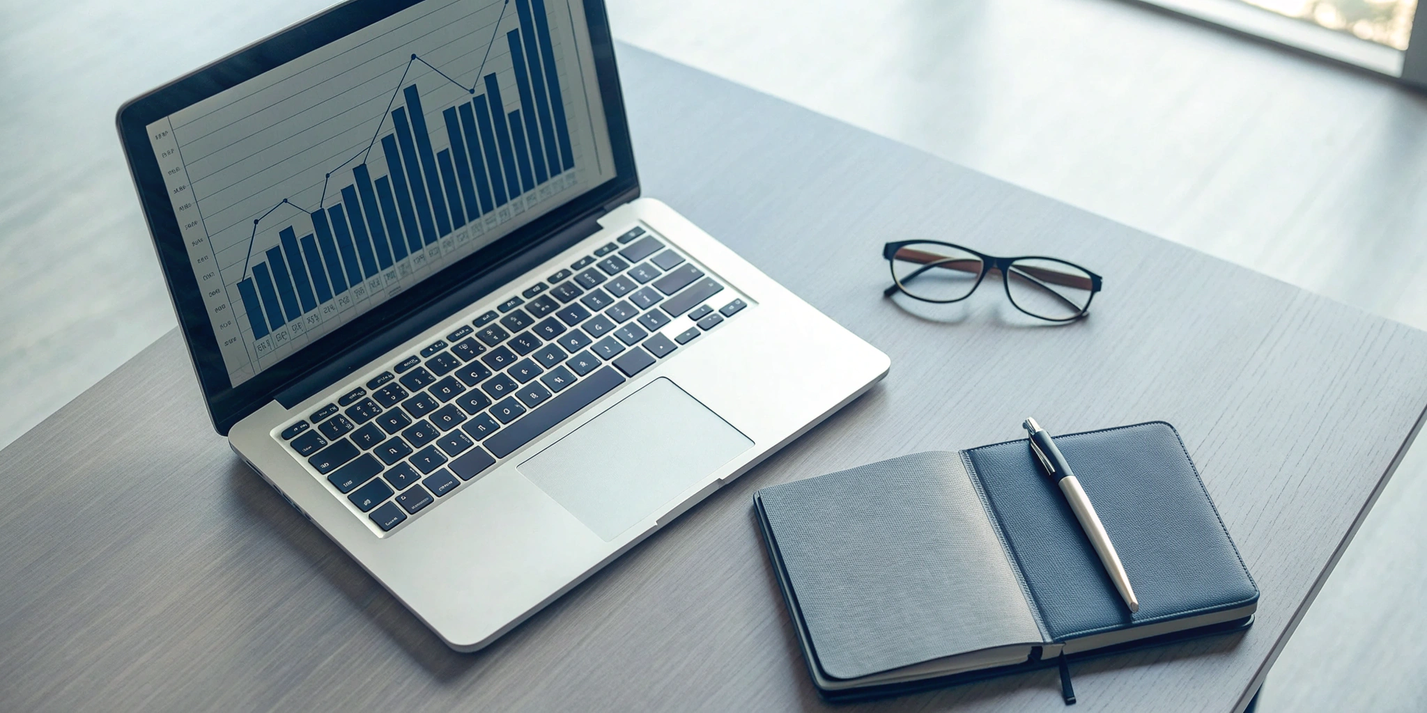Laptop showing RIA compliance data charts, a key part of modern compliance support.