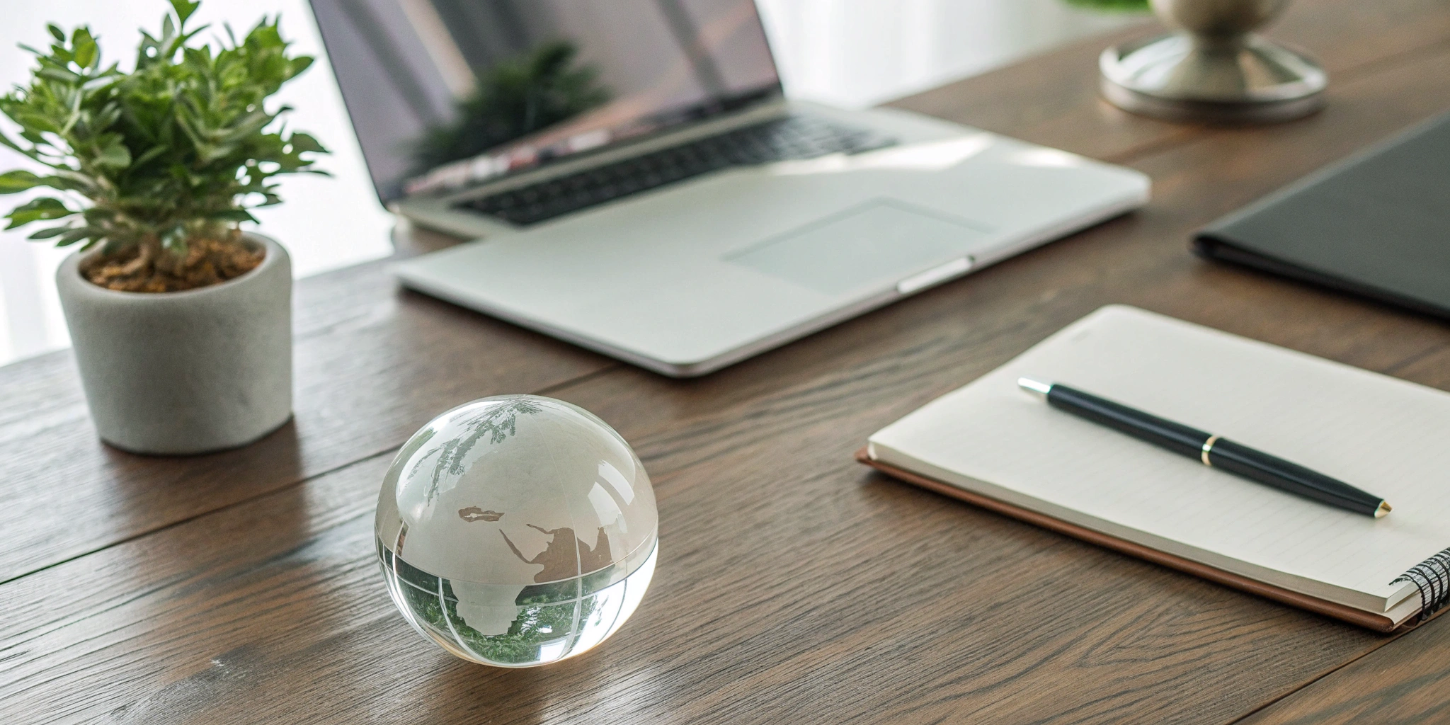 A professional desk setup for planning client investment solutions.
