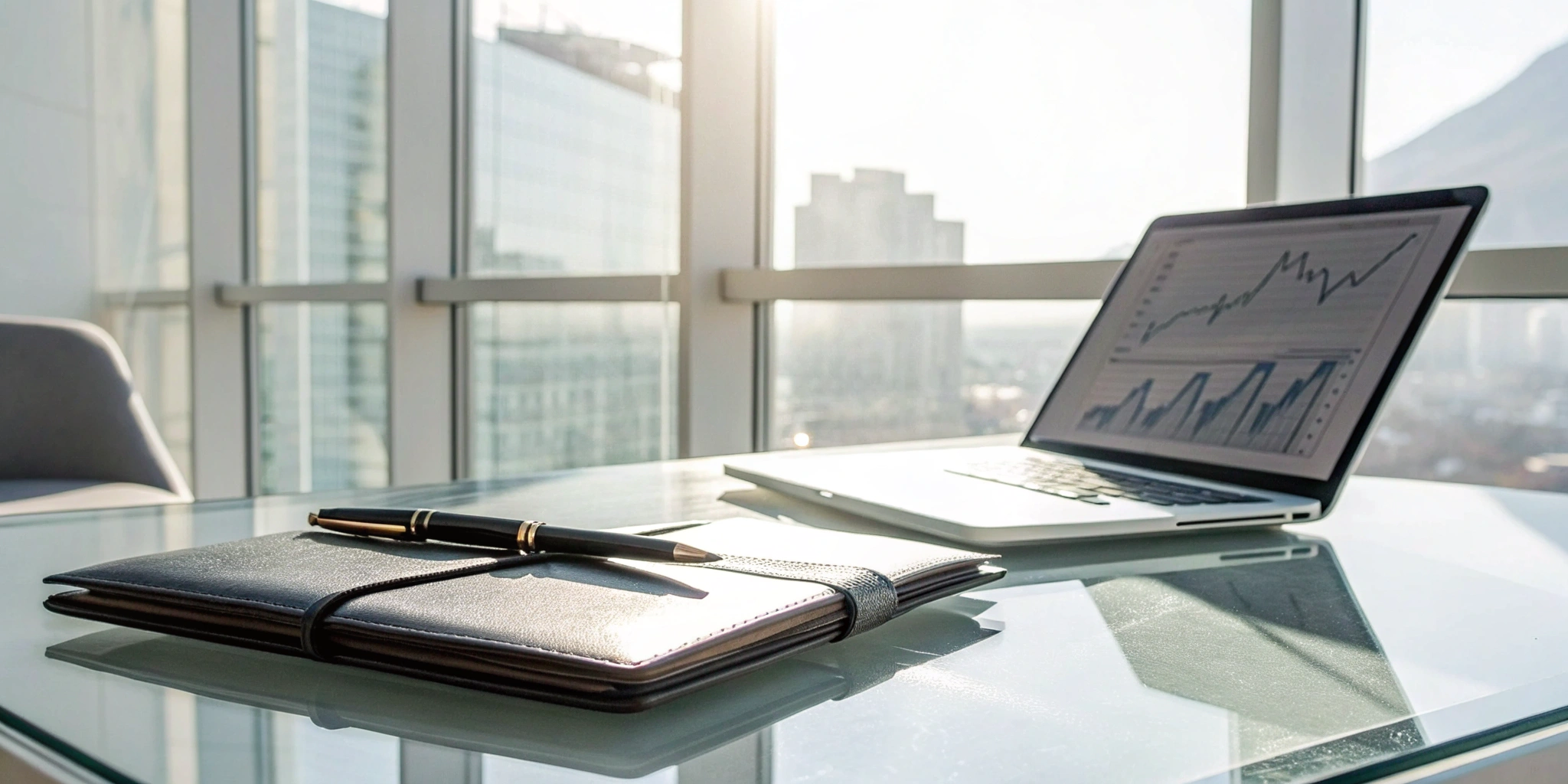 Laptop with financial charts showing access to an institutional-grade investment.